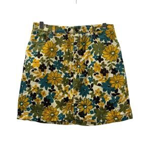 Max Mara Weekend Linen Floral Mini Skirt - Size 8 US